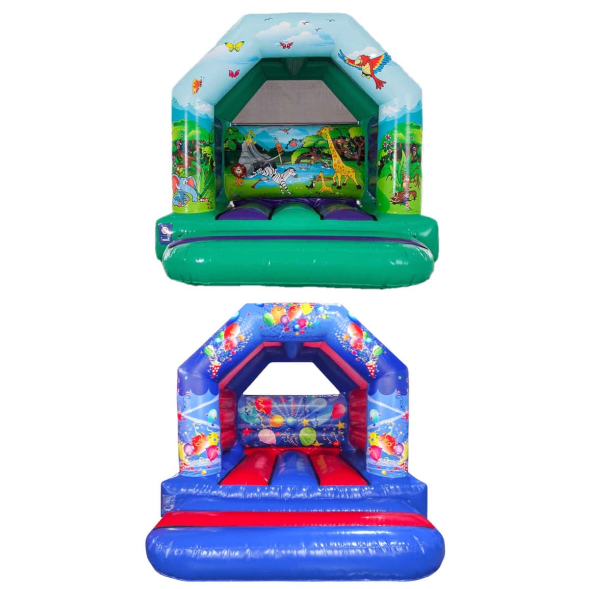 twee springkussens model Party-1 en Jungle