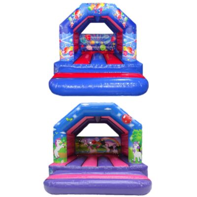 twee springkussens model Party-1 en Unicorn